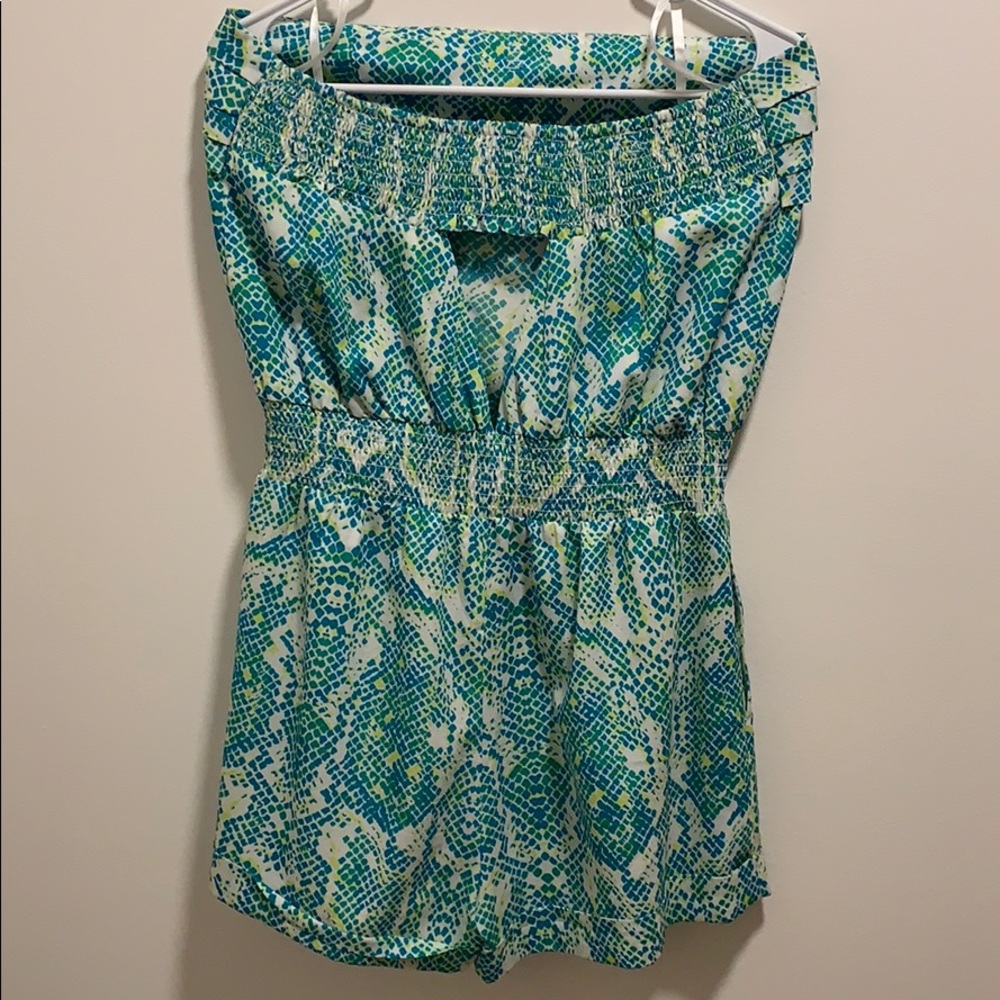 bebe- Vibrant Snake Print Romper💙💚💛 - Picture 2 of 7
